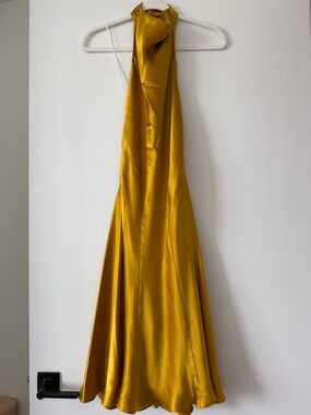 Reformation Kaylee Gold Silk Dress